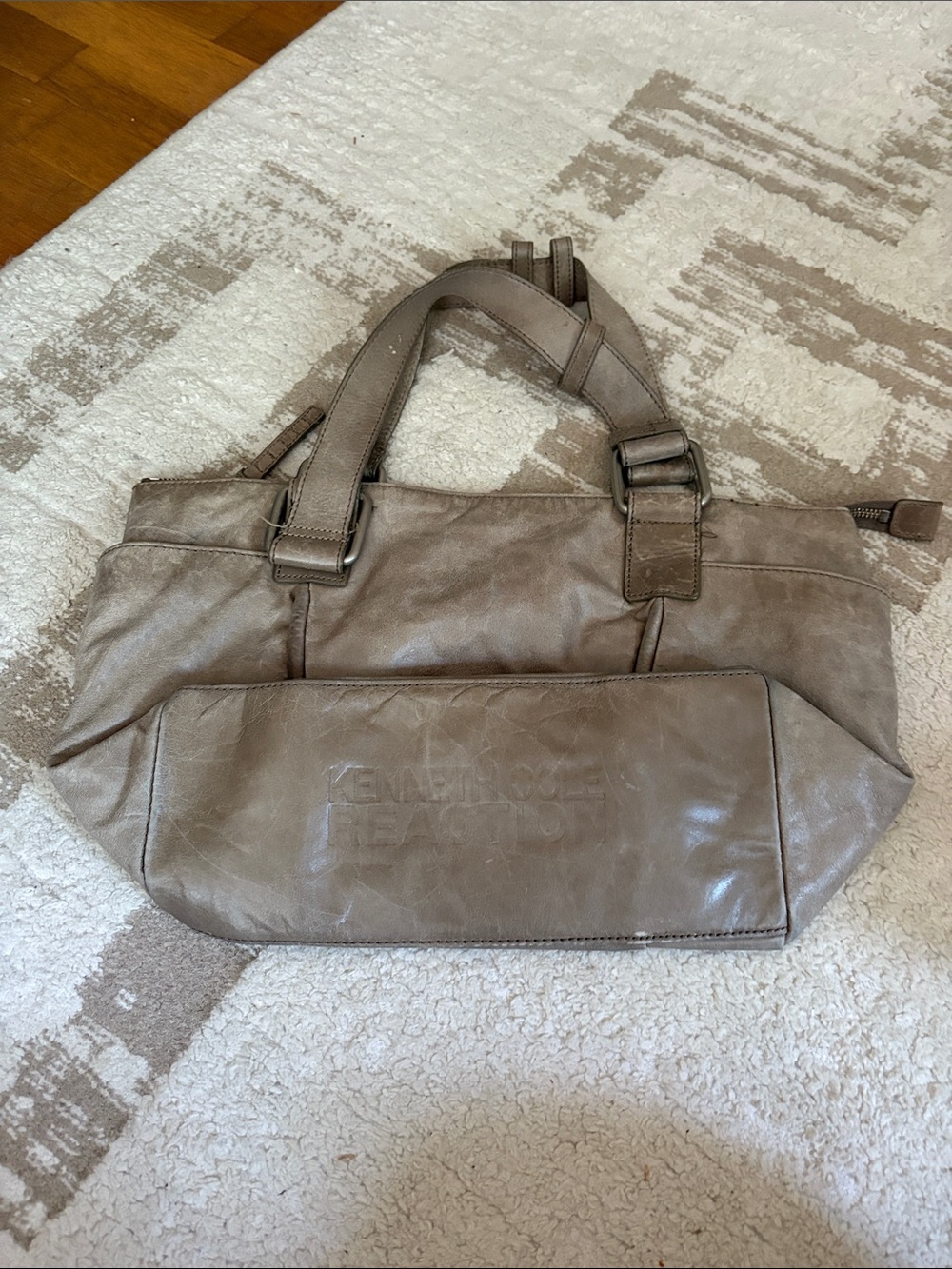 Taupe Leather Shoulder Bag -